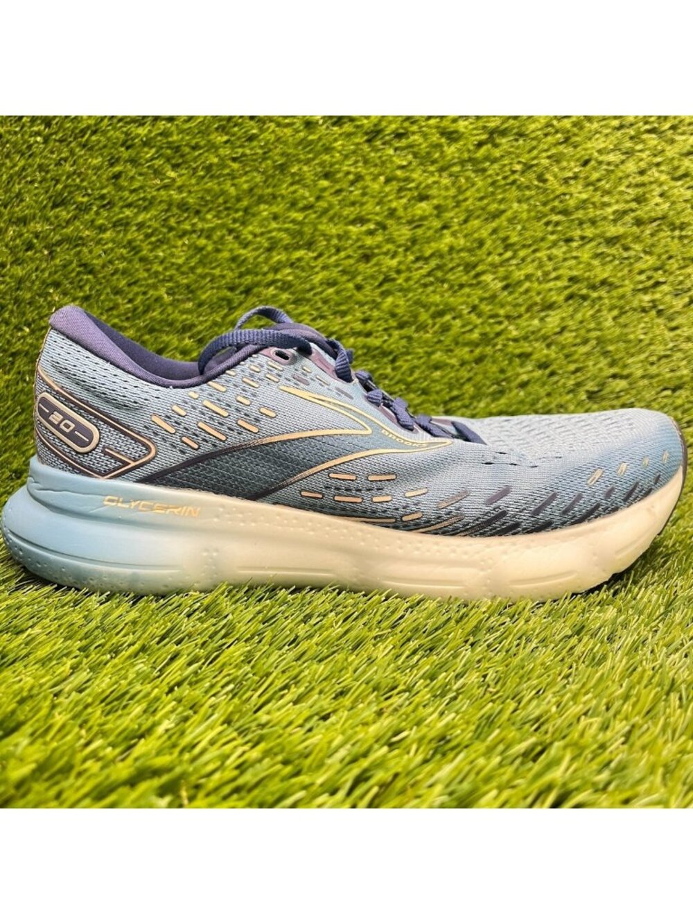 Brooks Glycerin 20 Womens Size 9 Blue White Athletic Running Shoes Sneakers